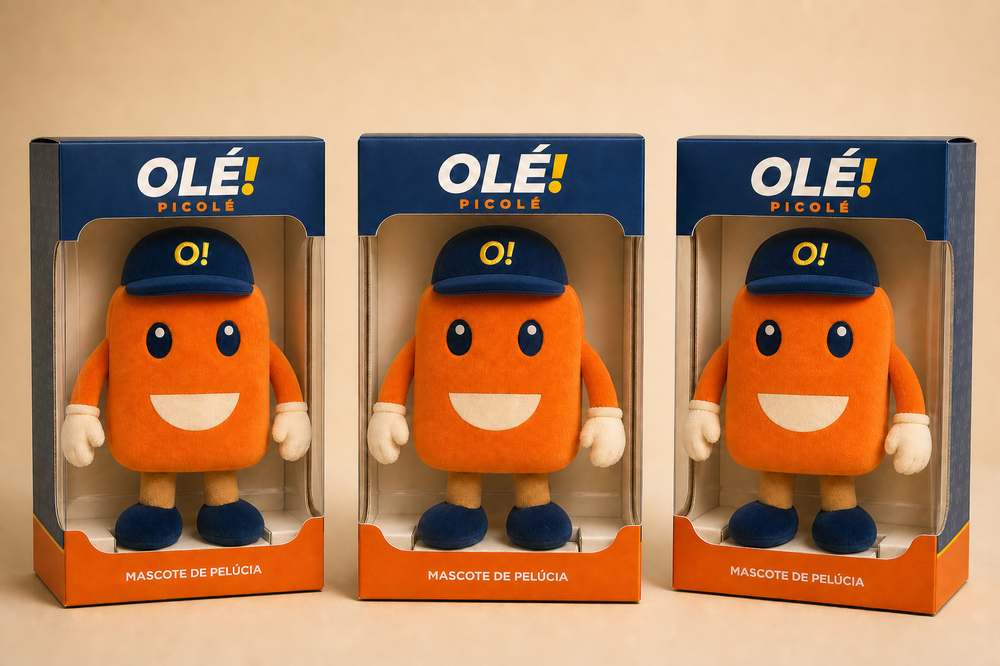 Olézinho — o mascote de pelúcia do OLÉ! Picolé